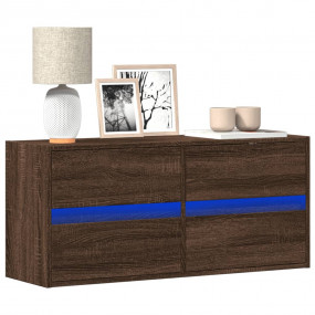 TV Wall Cabinet Brown Oak Engineered Wood Compact