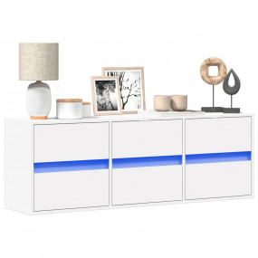 TV Wall Cabinet White Engineered Wood Large TV Wall Cab...