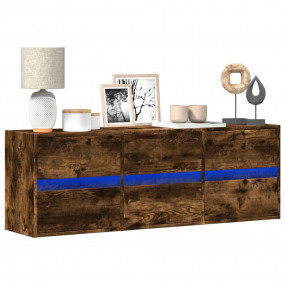 TV Wall Cabinet Smoked Oak Engineered wood Medium TV Wa...