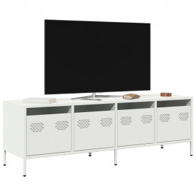 TV Cabinet White Cold-rolled Steel Large Adjustable Fee...