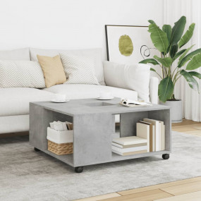 Coffee Table Concrete Grey Engineered Wood 31.5 x 31.5 ...