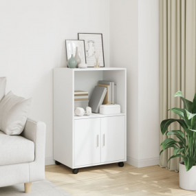 Rolling Cabinet White Engineered wood 21.7 x 15.7 x 35....