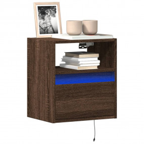 TV Wall Cabinet Brown Oak Engineered Wood Compact TV Wa...