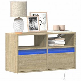 TV Wall Cabinet Sonoma Oak Engineered Wood Compact Mode...