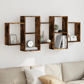 Wall Shelf Smoked Oak Engineered wood 62.6 x 7.1 x 25.6...