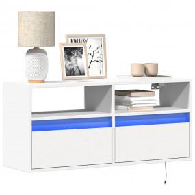 TV Wall Cabinet White Engineered Wood Medium TV Wall Ca...