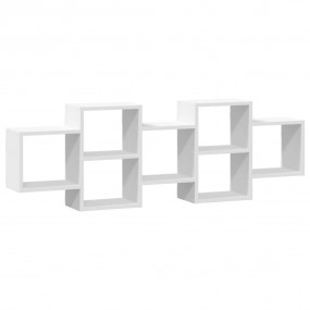 Wall Shelf White Engineered wood Medium Wall Shelf Rect...