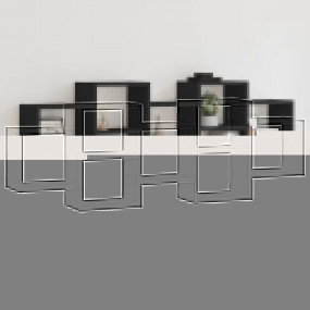 Wall Shelf Black Engineered wood 50.8x7.1x16.5 in Wall ...