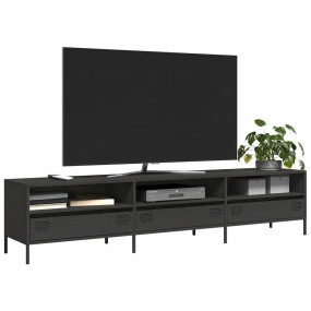 TV Cabinet Black Cold-rolled Steel 79.5 x 15.4 x 17.1 i...