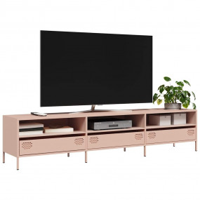 TV Cabinet Pink Cold-rolled Steel Large Adjustable Feet