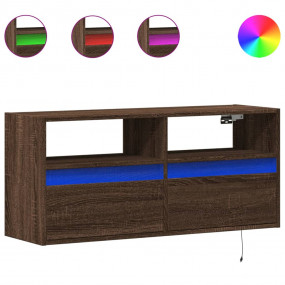 TV Wall Cabinet Brown Oak Engineered Wood 39.4x12.2x17....