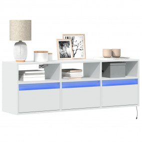 TV Wall Cabinet White Engineered wood 51.2x12.2x17.7 in
