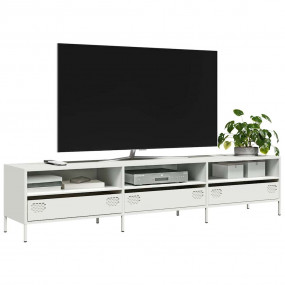 TV Cabinet White Cold-rolled Steel Large Adjustable Fee...