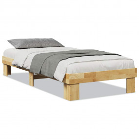 Bed Frame Natural Oak Solid Oak Wood, Plywood Single St...