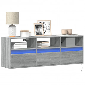 TV Wall Cabinet Grey sonoma Engineered wood Medium Wall...