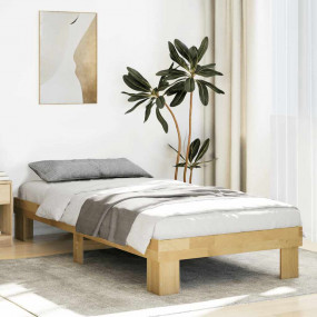 Bed Frame Solid Oak Solid Oak Wood, Plywood Small Singl...