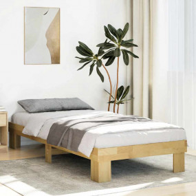 Bed Frame Oak Solid oak wood, Plywood slats Single Bed ...