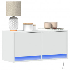 TV Wall Cabinet White Engineered wood Compact TV Wall C...