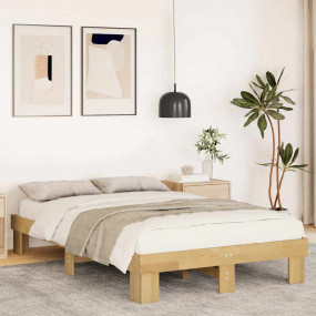 Bed Frame Oak Solid Oak Wood Small Double Bed Frame Rec...