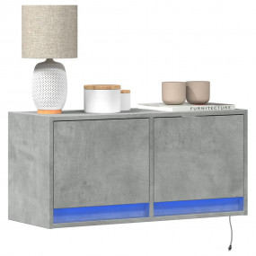 TV Wall Cabinet Concrete grey Engineered wood Medium