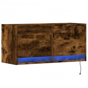 TV Wall Cabinet Smoked Oak Engineered Wood Medium TV Wa...