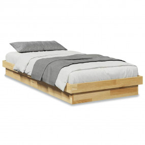 Bed Frame Natural Oak Solid oak wood Twin Bed Frame Rec...