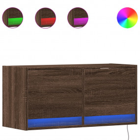 TV Wall Cabinet Brown Oak Engineered wood Standard Wall...