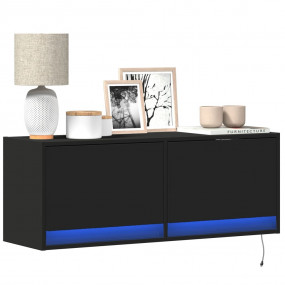 TV Wall Cabinet Black Engineered Wood 39.4 in x 12.2 in...