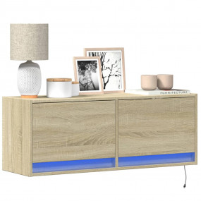 TV Wall Cabinet Sonoma Oak Engineered Wood Medium TV Wa...