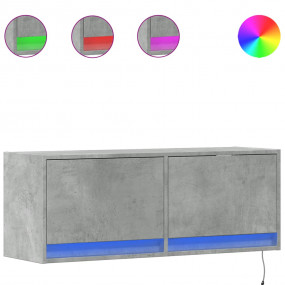 TV Wall Cabinet Concrete Grey Engineered Wood Medium