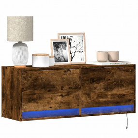 TV Wall Cabinet Smoked Oak Engineered Wood Medium TV Wa...