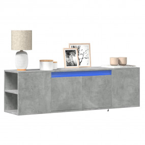 TV Wall Cabinet Concrete Gray Engineered Wood Medium