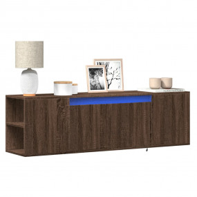 TV Wall Cabinet Brown oak Engineered wood Medium TV Wal...