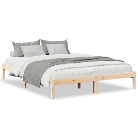 Bed Frame Natural Wood Solid pine wood Double Extra Lon...