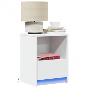 Bedside Cabinet Set of 2 White Engineered wood Standard