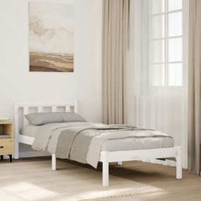 Bed Frame White Solid pine wood Extra Long Durable Bed ...
