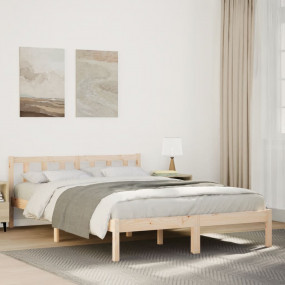 Bed Frame Natural Pine Solid pine wood Double, Extra Lo...