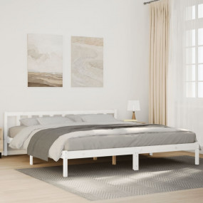 Bed Frame White Solid pine wood Extra Long Durable Bed ...