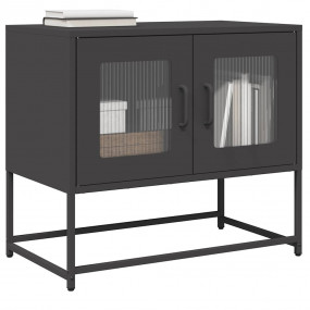 TV Cabinet Black Cold-rolled Steel TV Cabinet Rectangul...