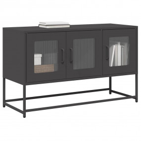 TV Cabinet Black Cold-rolled Steel 39.6 x 15.4 x 23.8 i...