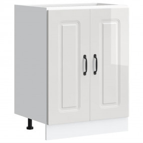 Sink Base Cabinet High gloss white Engineered wood Medi...