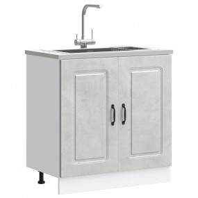 Sink Base Cabinet Concrete Grey Engineered Wood Large