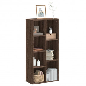 Bookcase Brown Oak Engineered Wood 19.7x9.8x41.3 in Boo...