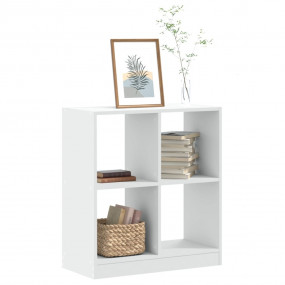 Bookcase White Engineered Wood Medium Bookshelf Rectang...