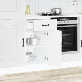Kitchen Base Cabinet White Engineered wood Medium Adjus...