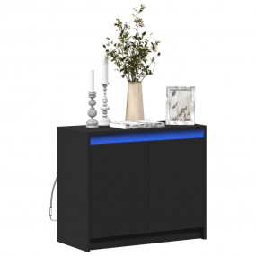 Sideboard Black Engineered Wood Medium Sideboard Rectan...
