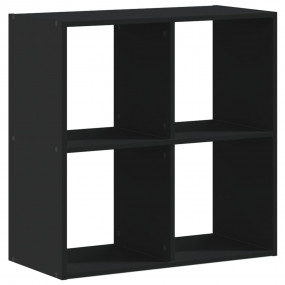 Bookcase Black Engineered Wood Medium Bookcase Rectangu...
