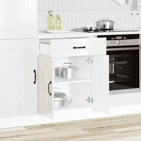 Kitchen Base Cabinet High gloss white Engineered wood S...