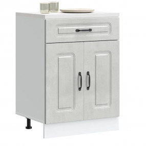 Kitchen Base Cabinet Concrete Grey Engineered Wood Medi...