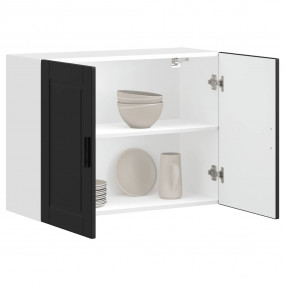 Kitchen Wall Cabinet Black Engineered Wood 31.5 x 12.2 ...